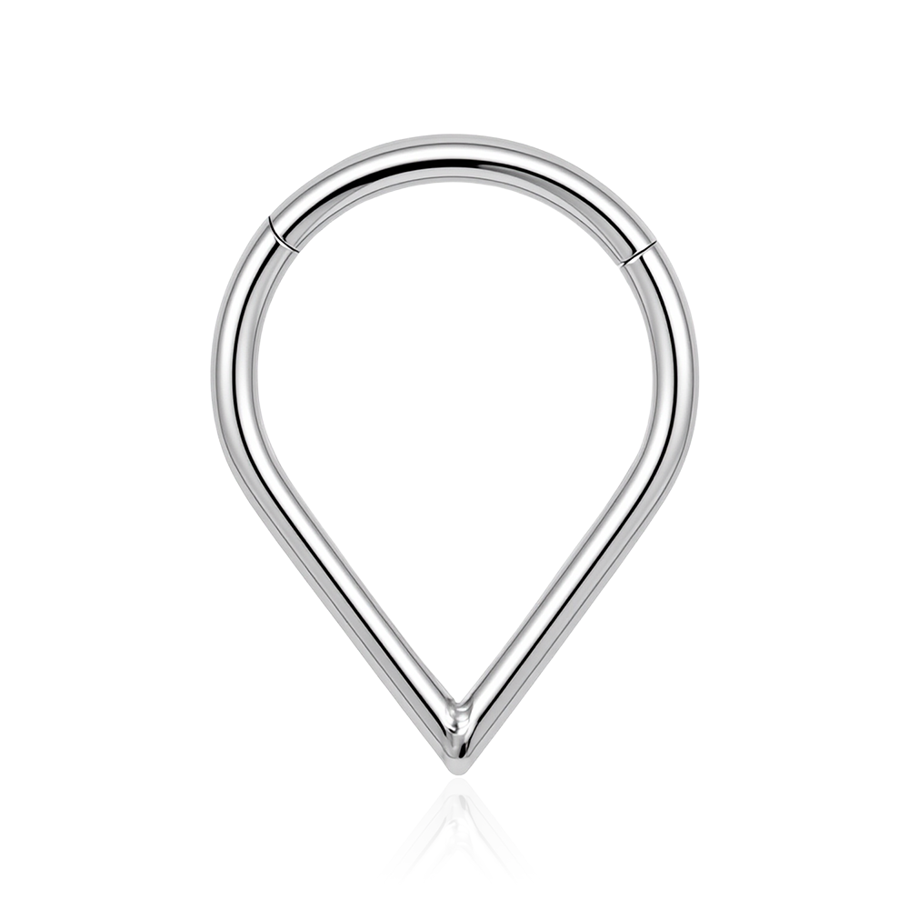 1 Golden Starry ASTM F-136 Titanium Teardrop-shaped Nose Ring Clicker - Image 2