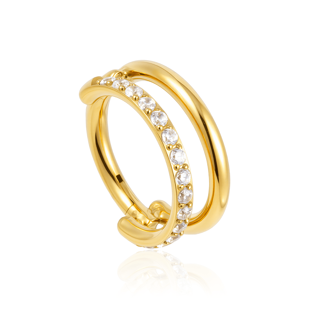 1 Golden Starry Hoop / Clicker / Seamless ASTM F-136 Titanium (Implant Grade) - Image 2