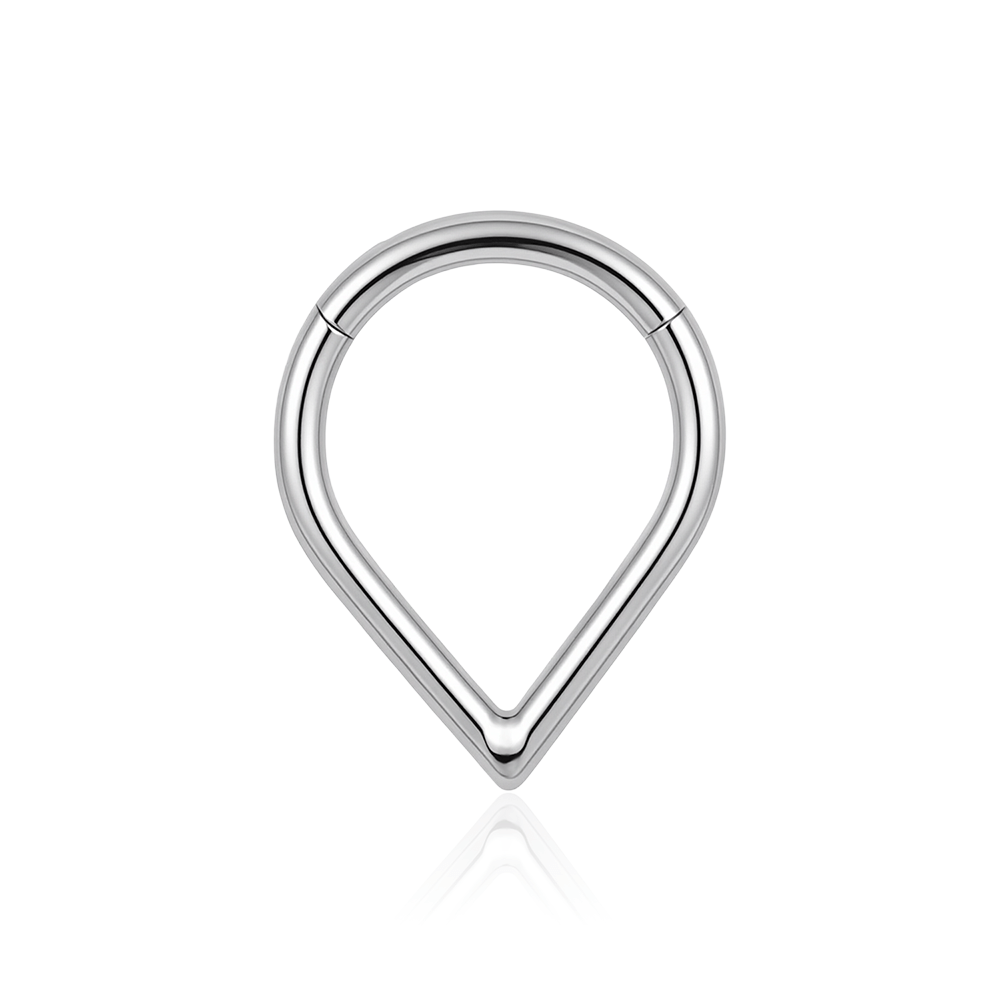 2 Golden Starry ASTM F-136 Titanium Teardrop-shaped Nose Ring Clicker - Image 3