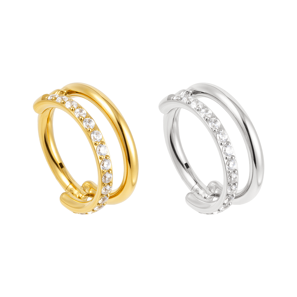 3 Golden Starry Hoop / Clicker / Seamless ASTM F-136 Titanium (Implant Grade) - Image 4