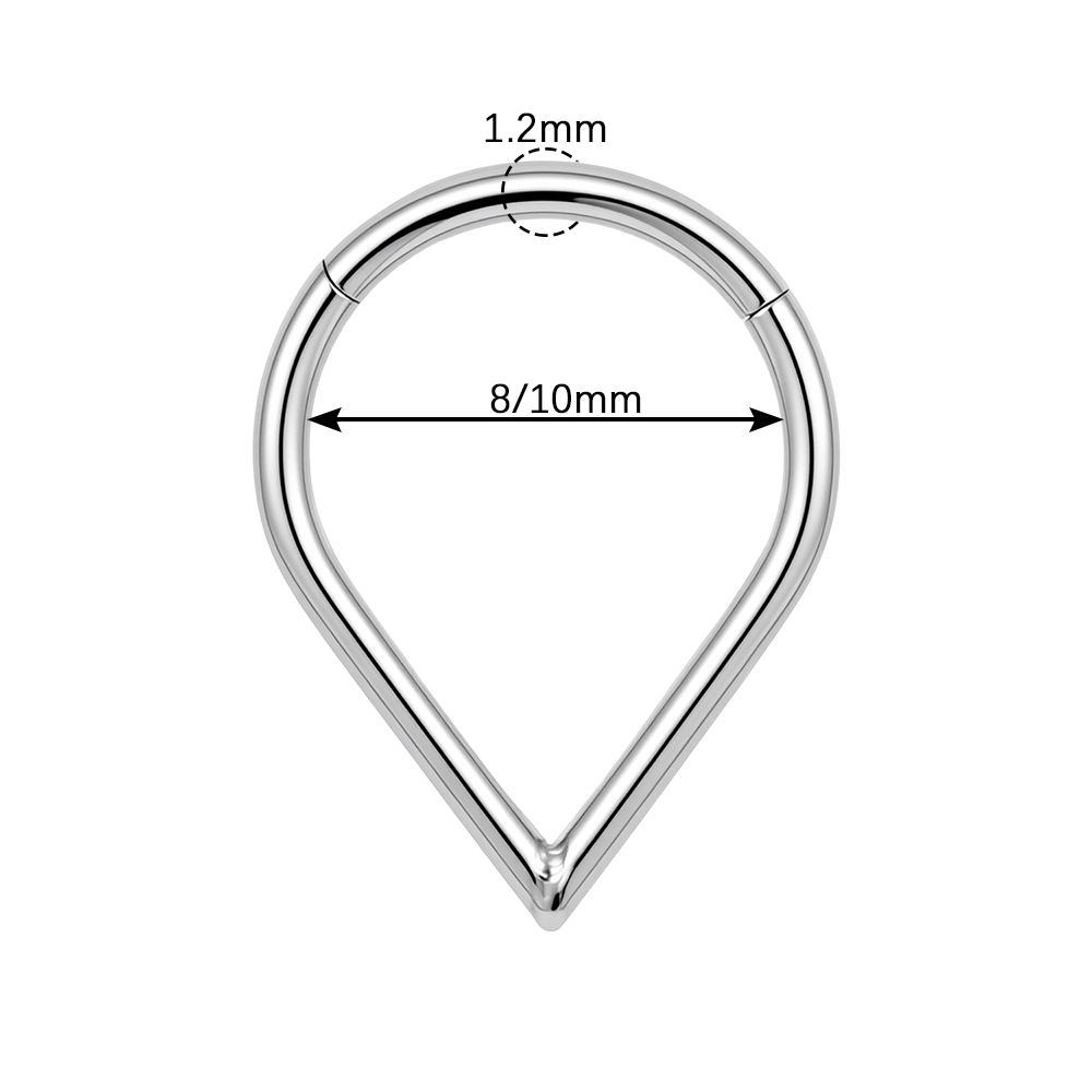 9 Golden Starry ASTM F-136 Titanium Teardrop-shaped Nose Ring Clicker - Image 4