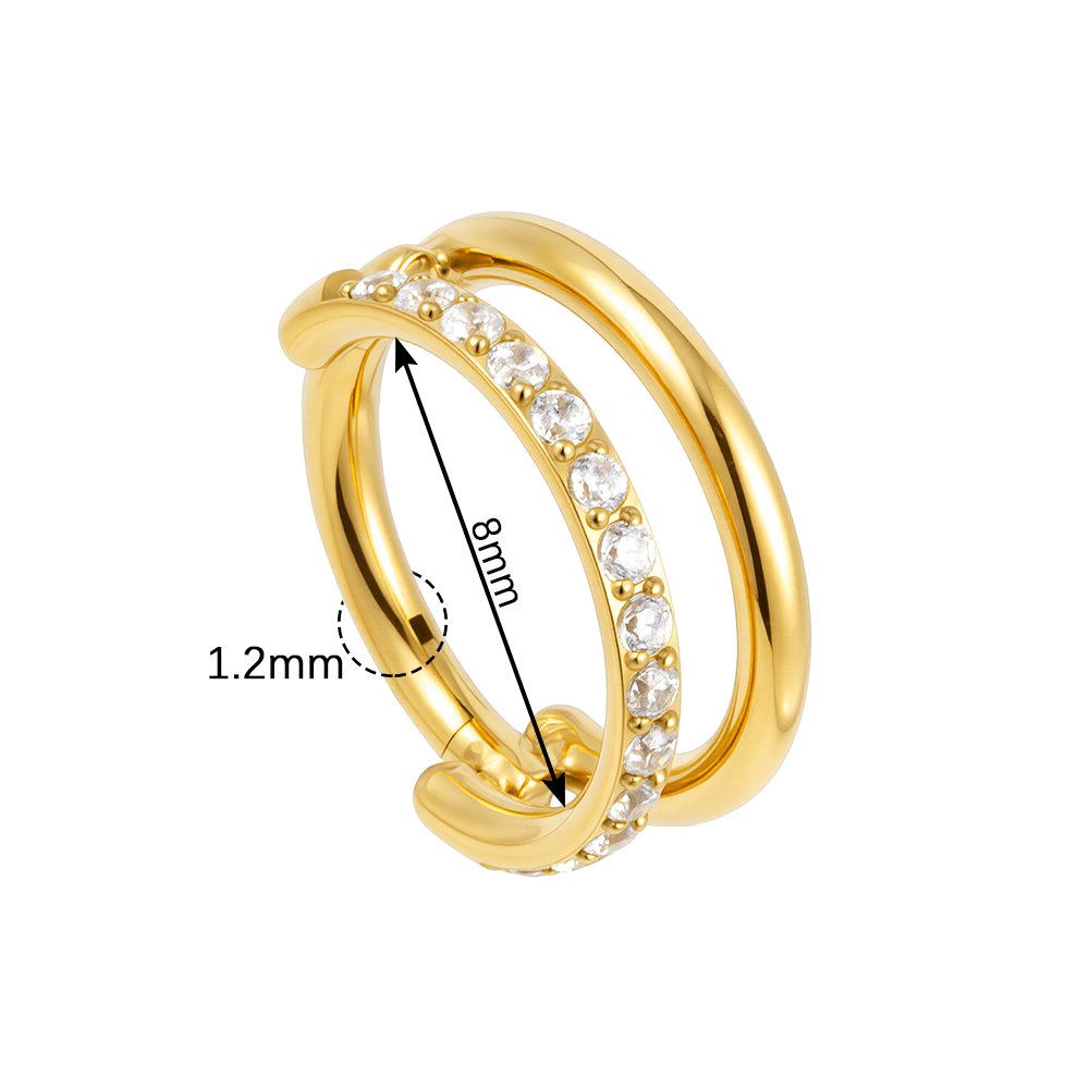 9 Golden Starry Hoop / Clicker / Seamless ASTM F-136 Titanium (Implant Grade) - Image 5