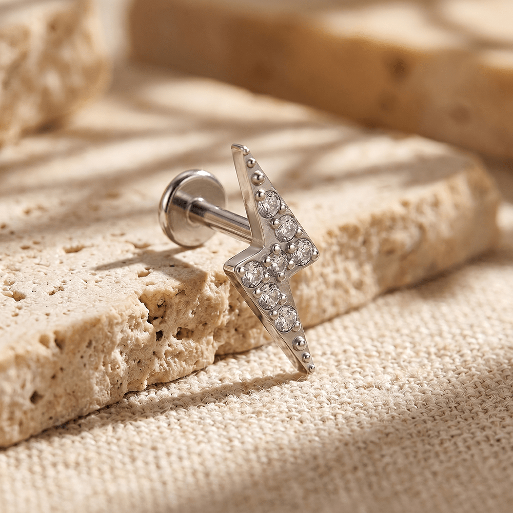 CZ Dangle Rook Earring Vertical Labret Jewelry Cartilage Earring Gifts - Image 3
