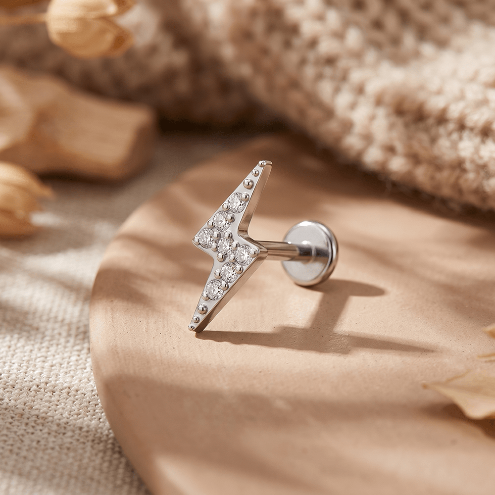 CZ Dangle Rook Earring Vertical Labret Jewelry Cartilage Earring Gifts - Image 4