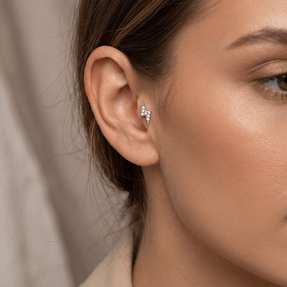 CZ Dangle Rook Earring Vertical Labret Jewelry Cartilage Earring Gifts - Image 7