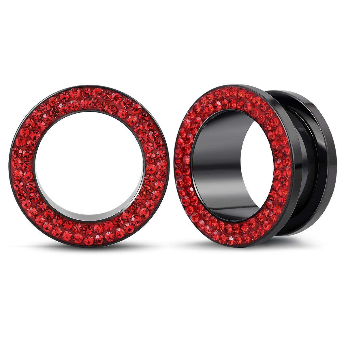 steel multicolour crystal ear plug flesh tunnel 8g ( 3mm ) 1" ( 25mm ) gauge expander stretcher screw fit steel multicolour crystal ear plug flesh tunnel 8g ( 3mm ) 1" ( 25mm ) gauge expander stretcher screw fit