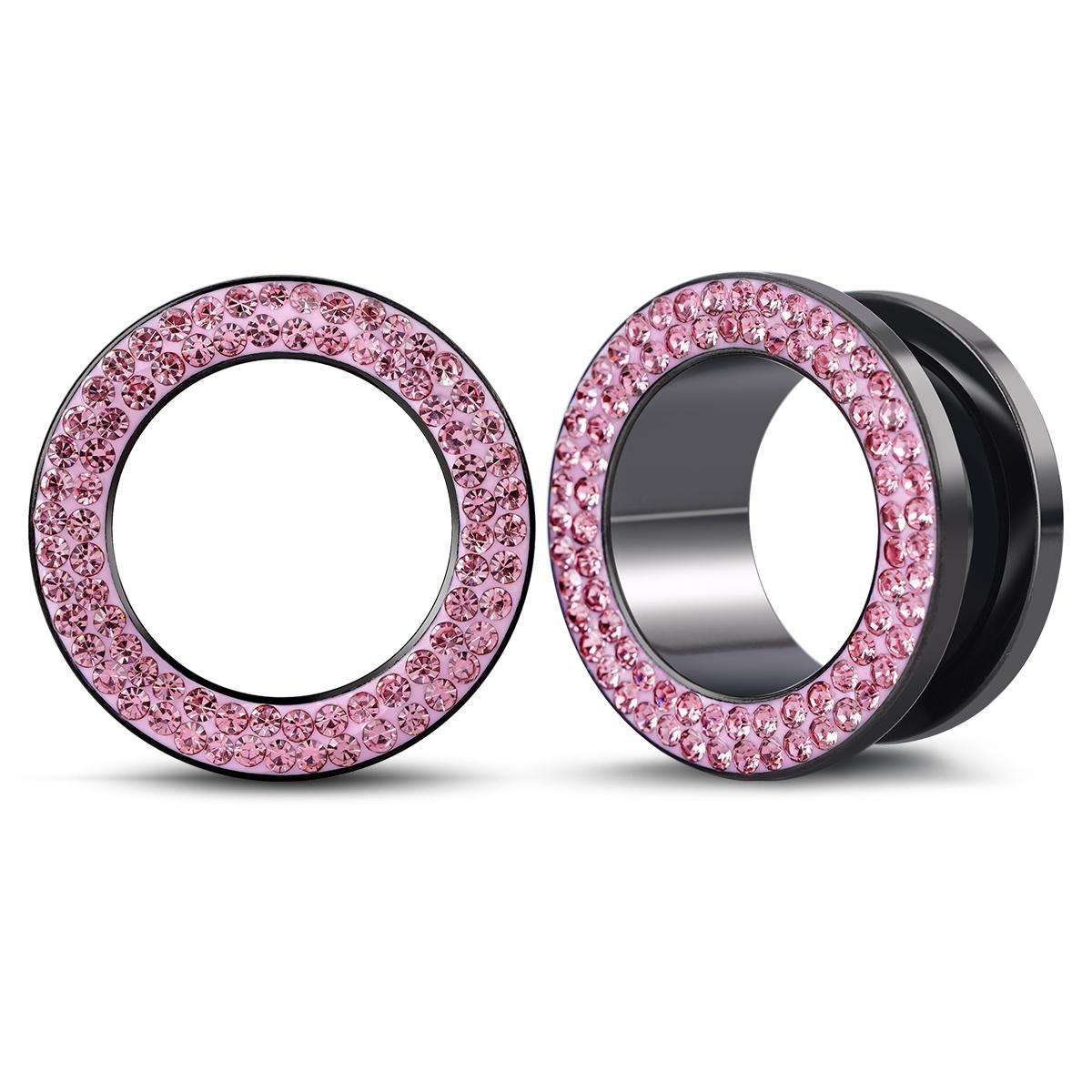 steel multicolour crystal ear plug flesh tunnel 8g ( 3mm ) 1" ( 25mm ) gauge expander stretcher screw fit steel multicolour crystal ear plug flesh tunnel 8g ( 3mm ) 1" ( 25mm ) gauge expander stretcher screw fit
